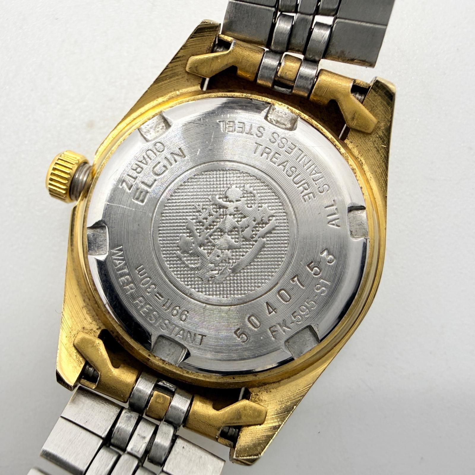 ELGIN エルジン メイプルリーフ コインウォッチ GP シャンパン FK-595