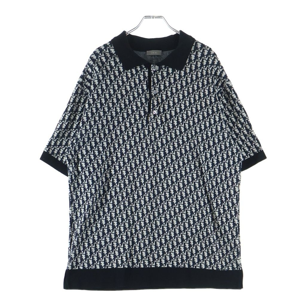 DIOR (ディオール) オブリークコットンポロシャツ ブラック #L 293M832AT472