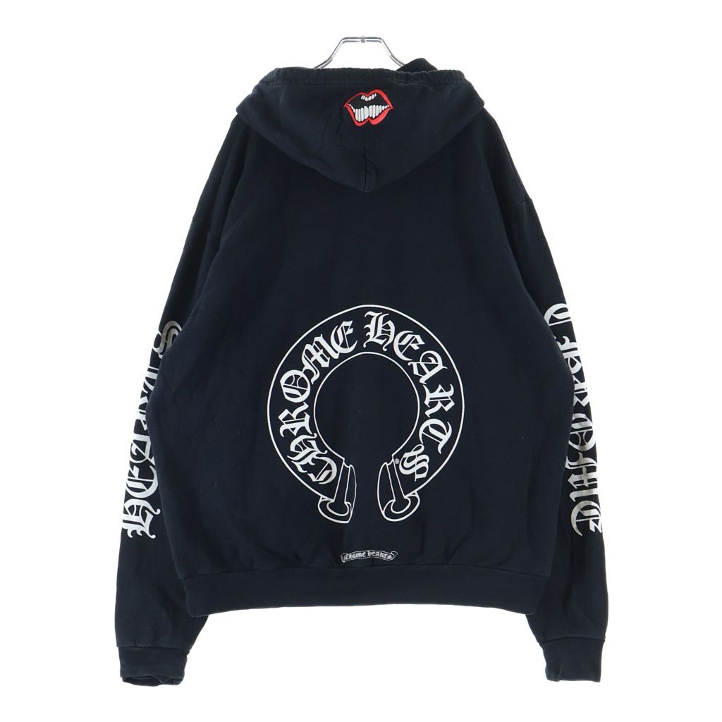 CHROME HEARTS (クロムハーツ) ×MATTY BOY Chomper horseshoe Hoodie チョンパー ホースシュー プルオーバーパーカー ブラック