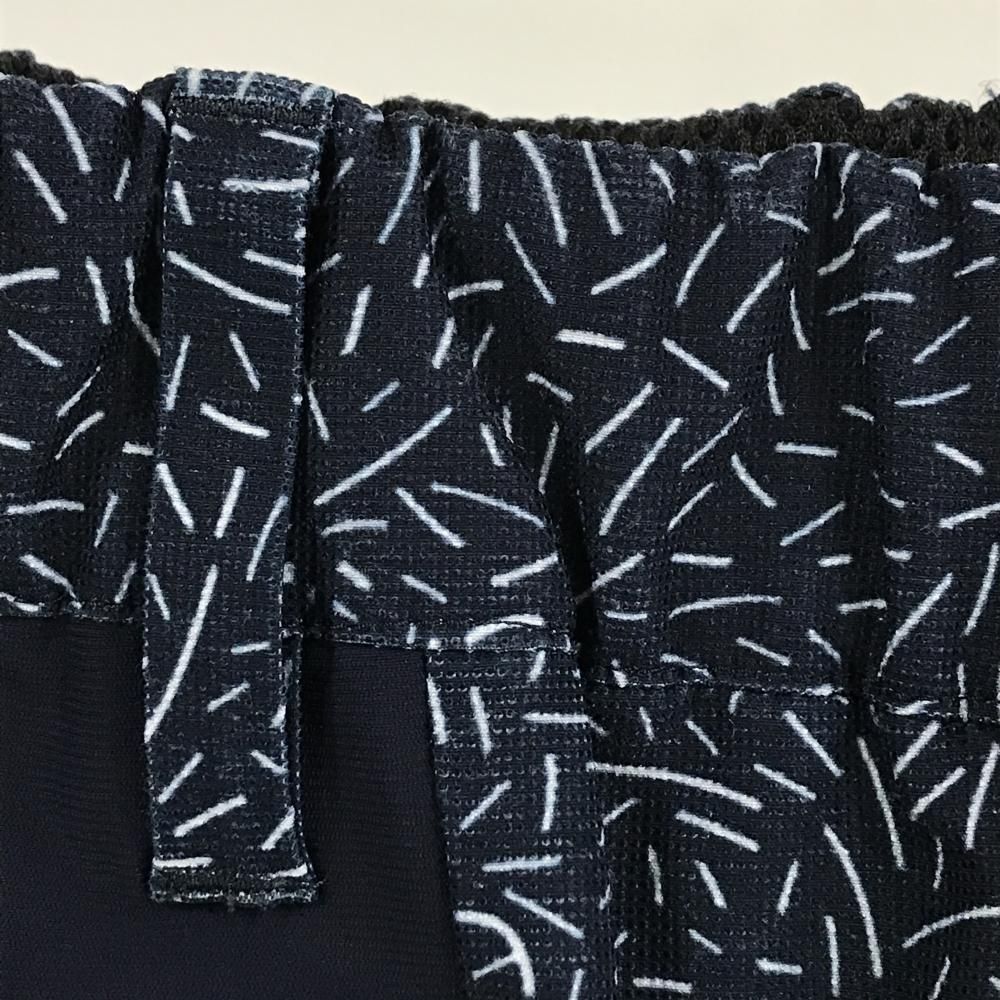 【美品】PGGパーリーゲイツ パンツ ネイビー×白 一部柄 裾サイドジップ ストレッチ レディース 1(M) ゴルフウェア PEARLY GATES ゴルフ 【美品】PGGパーリーゲイツ パンツ ネイビー×白 一部柄 裾