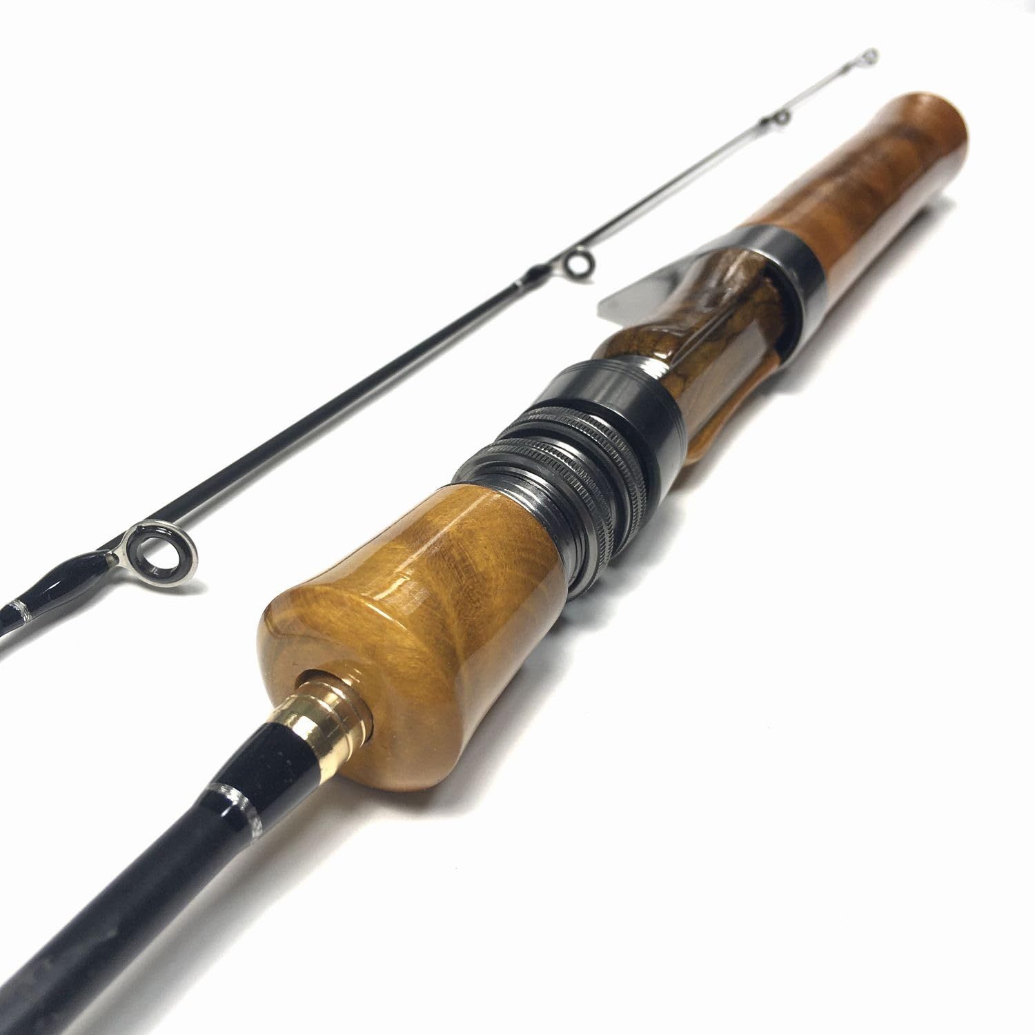 樟(クスノ木)グリップ 5.6フィート スピニングロッド 2ピース (L)トラウトロッド レトロ 渓流ロッド 岩魚 山女 ニジマス エリアトラウト 5ft 6ft [5.6ftスピニングロッド 2ピース(L)]