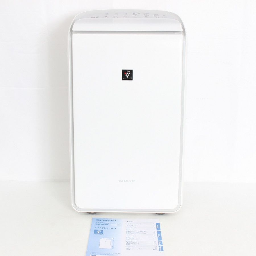 【美品】シャープ CV-RH140-W ホワイト系 衣類乾燥除湿機 ハイブリッド方式 プラズマクラスター25000搭載 SHARP 本体