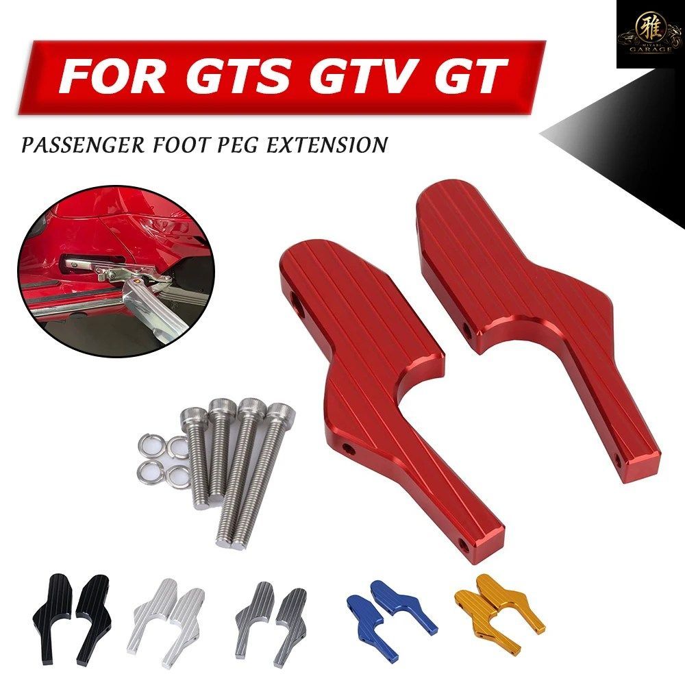 オートバイ用パッセンジャーフットレストエクステンション、フットレストペグ、フットペグ、ベスパGT GTV 60 125 150 200 250 300IE