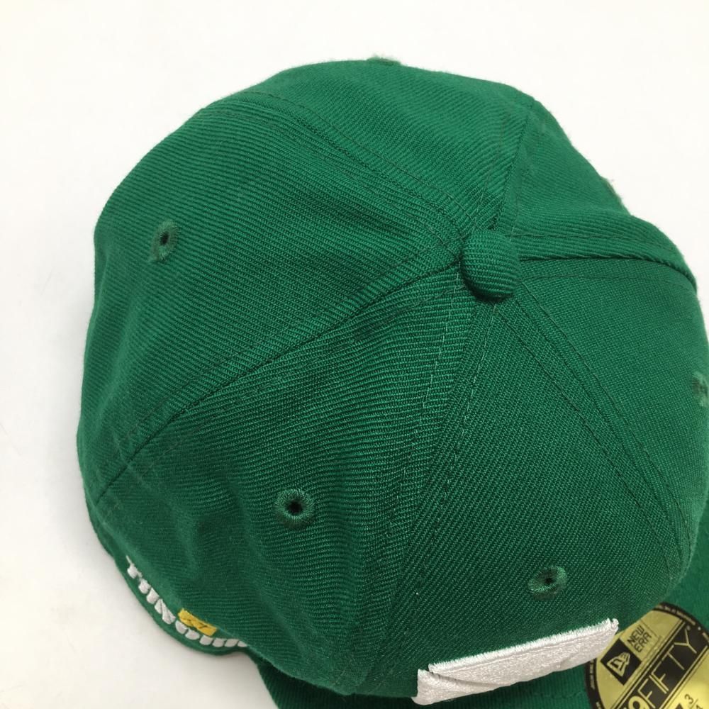 【美品】ニューエラ×タングラム×クラブハウス フラットキャップ グリーン×白 立体ロゴ刺しゅう 7 3/4(61,5cm) ゴルフウェア New Era