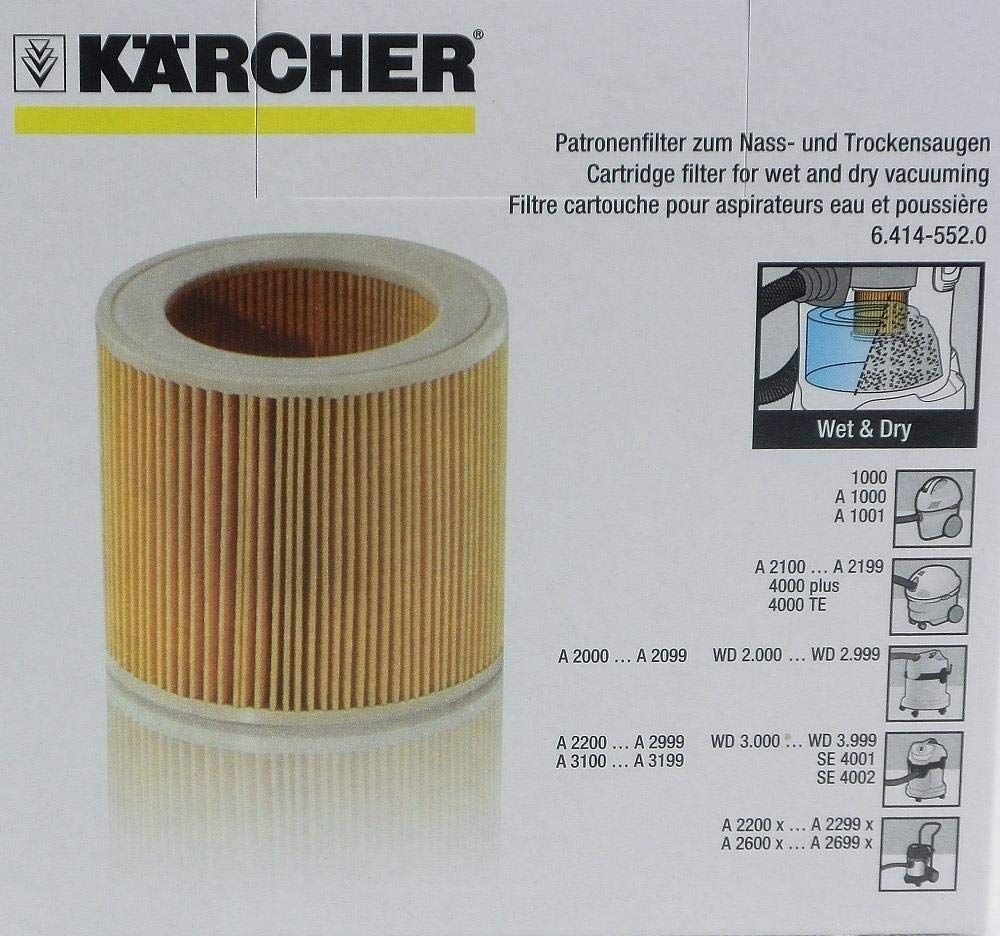 ケルヒャー(KARCHER) 筒型フィルター(乾湿両用クリーナーA2004/A2254Me用) 6414-552 ケルヒャー(KARCHER) 筒型フィルター(乾湿両用クリーナーA2004/A2254Me用) 6414-552