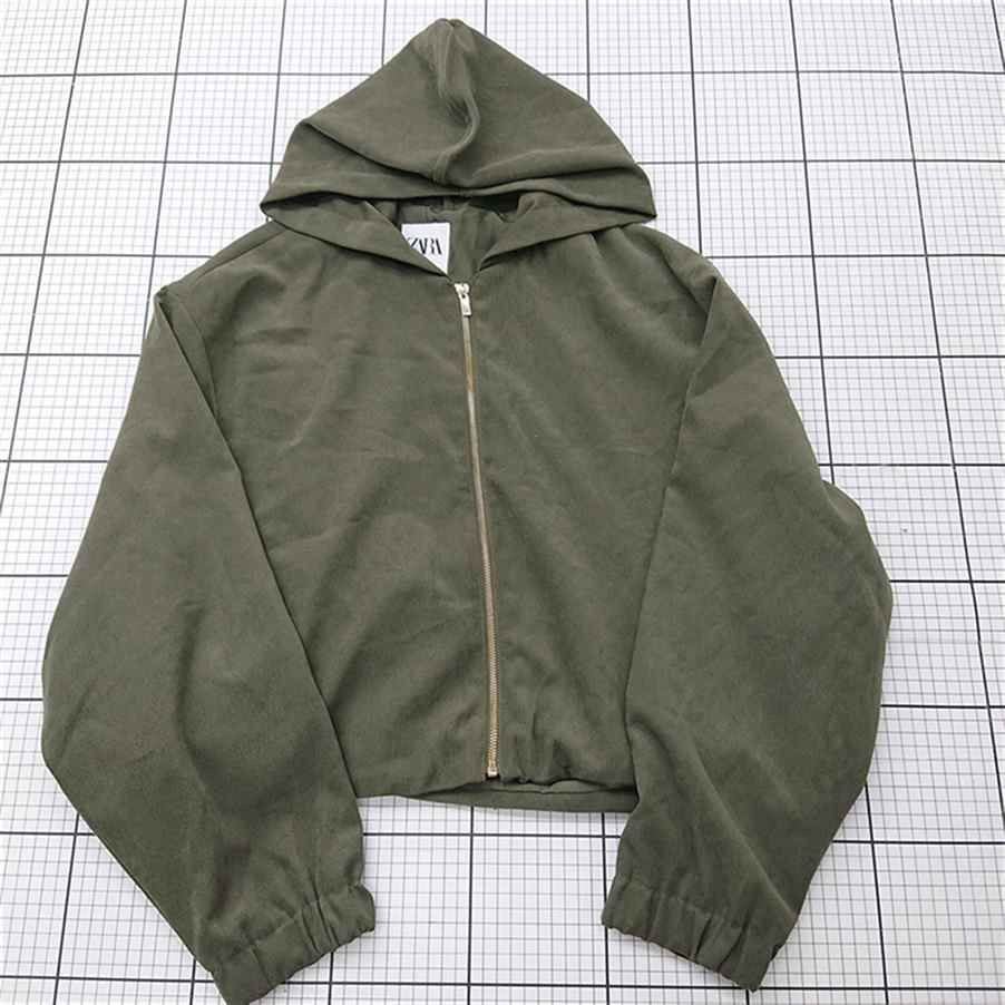 ◇ ⊇ ザラ ZARA フーディージップアップパーカー XL カーキ系 E 