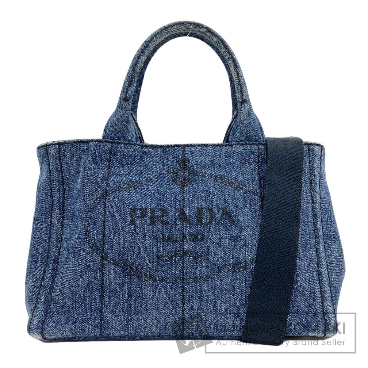 PRADA プラダ カナパミニ 2WAY ハンドバッグ デニム レディース [中古]