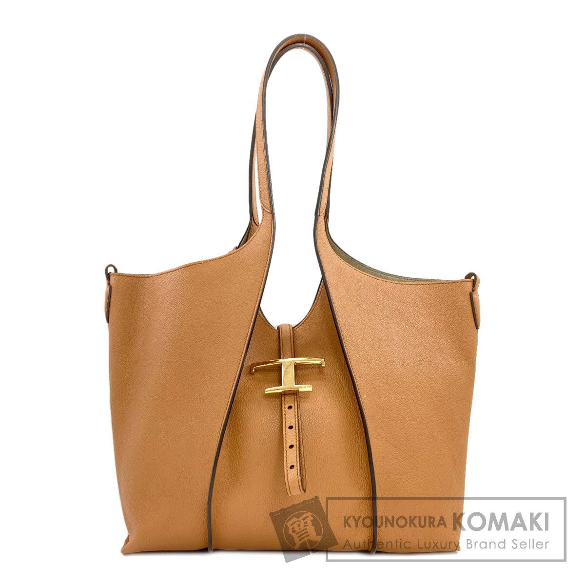 TODS トッズ Tタイムレス ショッピングバッグ ミディアム トートバッグ レザー レディース [中古]