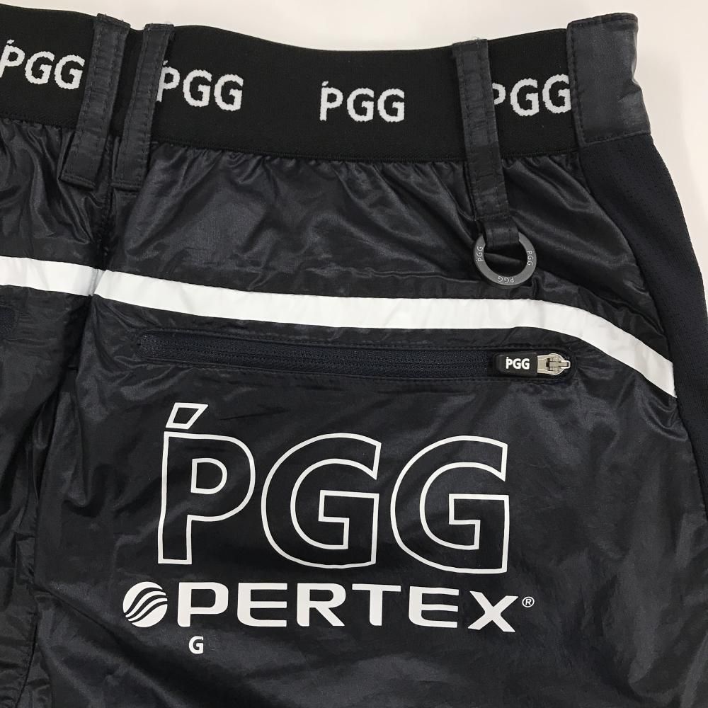美品】PGGパーリーゲイツ ナイロンパンツ ダークネイビー×白 PERTEX 異