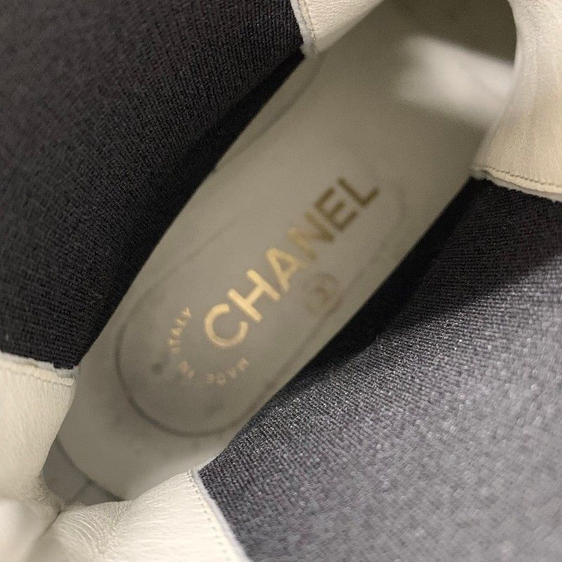 シャネル CHANEL ブーツ ショートブーツ 靴 シューズ レザー パテント ホワイト ブラック ココマーク サイドゴア