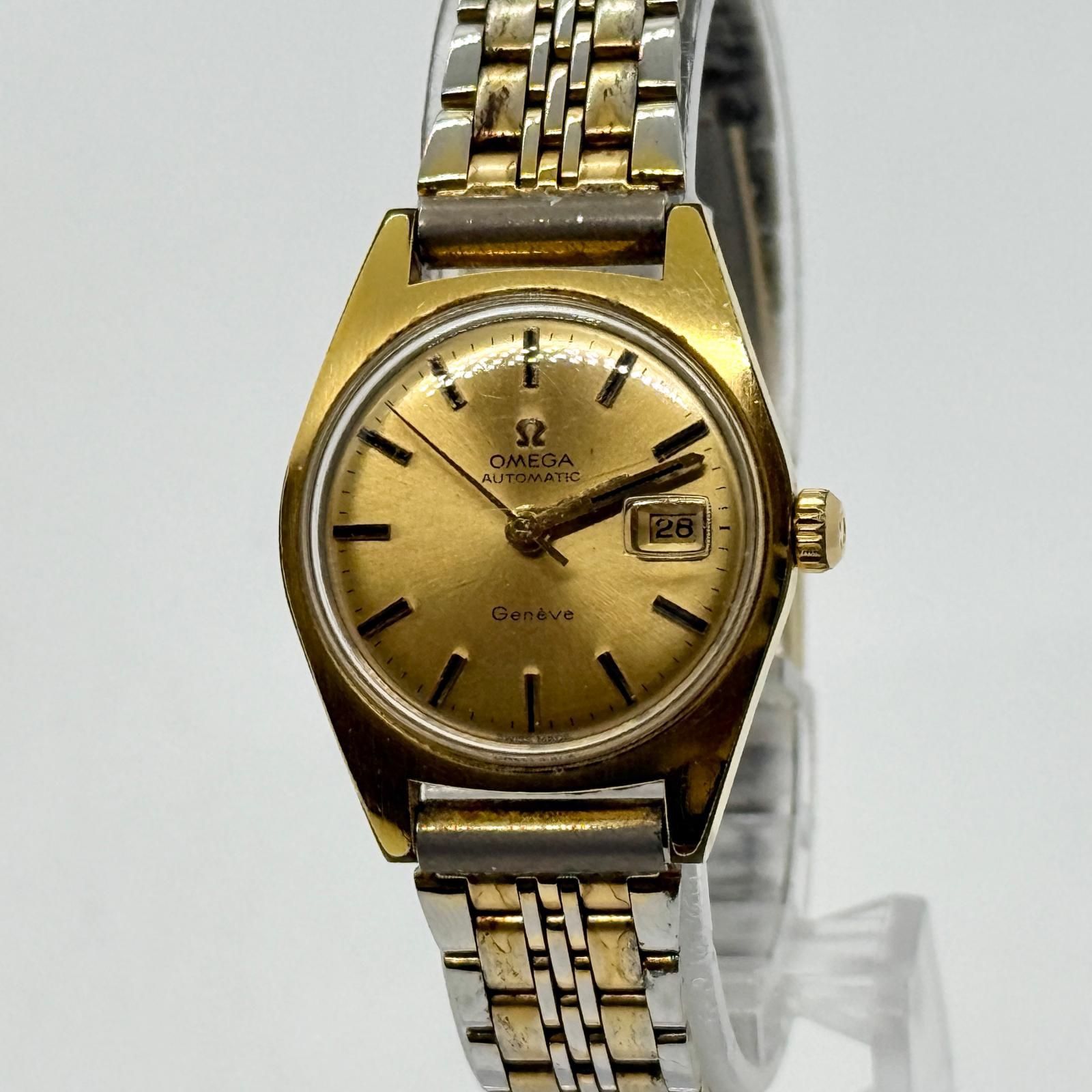 OMEGA オメガ Geneve ジュネーブ 166.041 ゴールド AT レディース 腕時計 稼働品