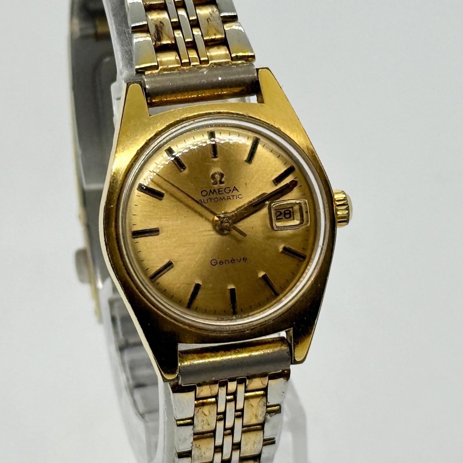 OMEGA オメガ Geneve ジュネーブ 166.041 ゴールド AT レディース 腕時計 稼働品