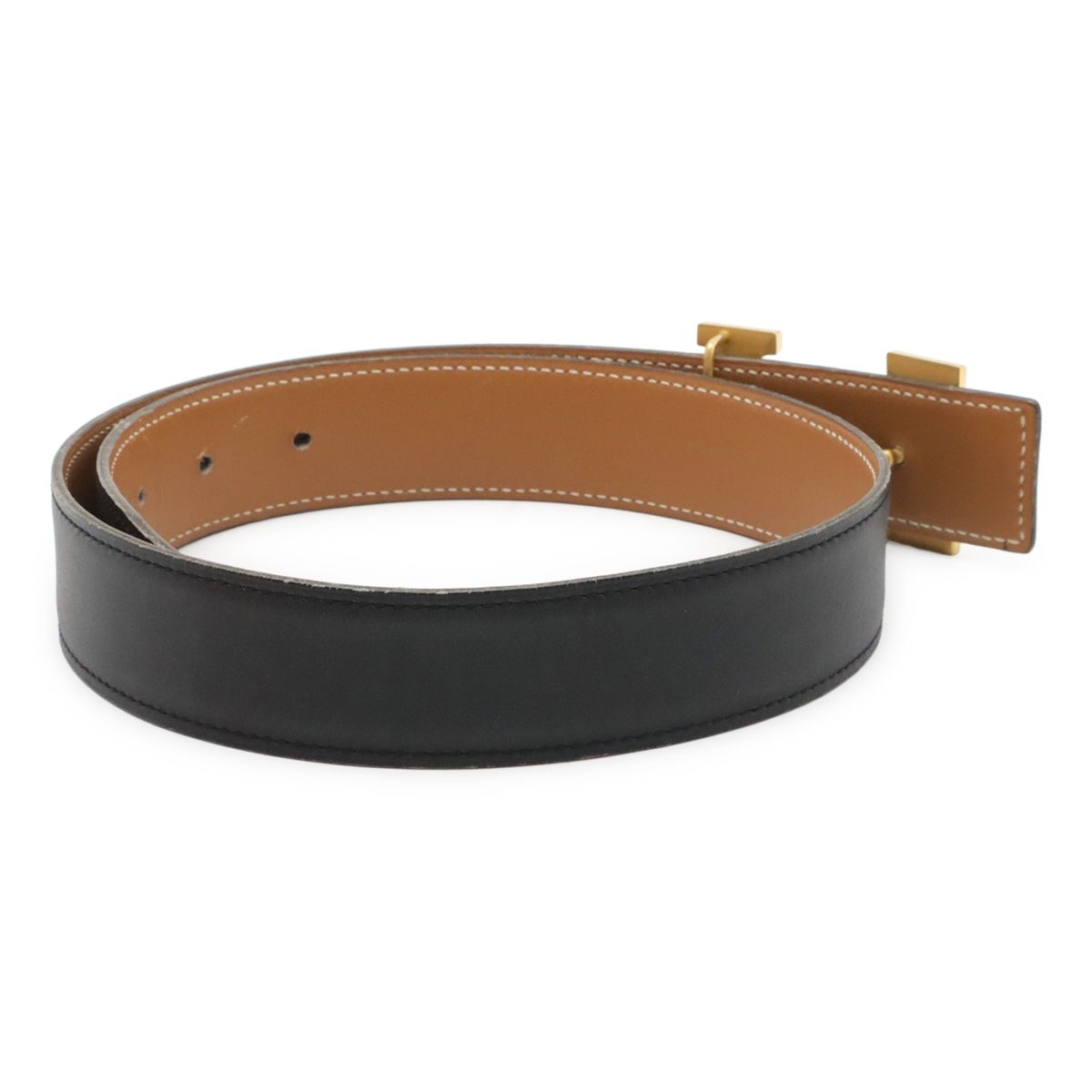 HERMES エルメス Hベルト Hバックル リバーシブル ボックスカーフ BOX