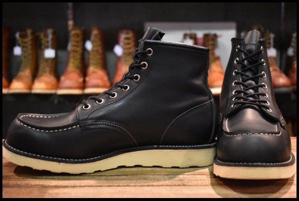 【8.5D 良品 08年】レッドウィング 8130 アイリッシュセッター 黒 ブラッククローム モックトゥ 編み上げ ブーツ 8179 redwing HOPESMORE【GE444】