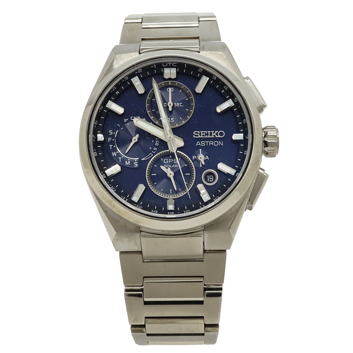 SEIKO セイコー アストロン ネクスター 電波ソーラー デイト ネイビー文字盤 チタン メンズ 腕時計 5X83-0AE0　SBXC161