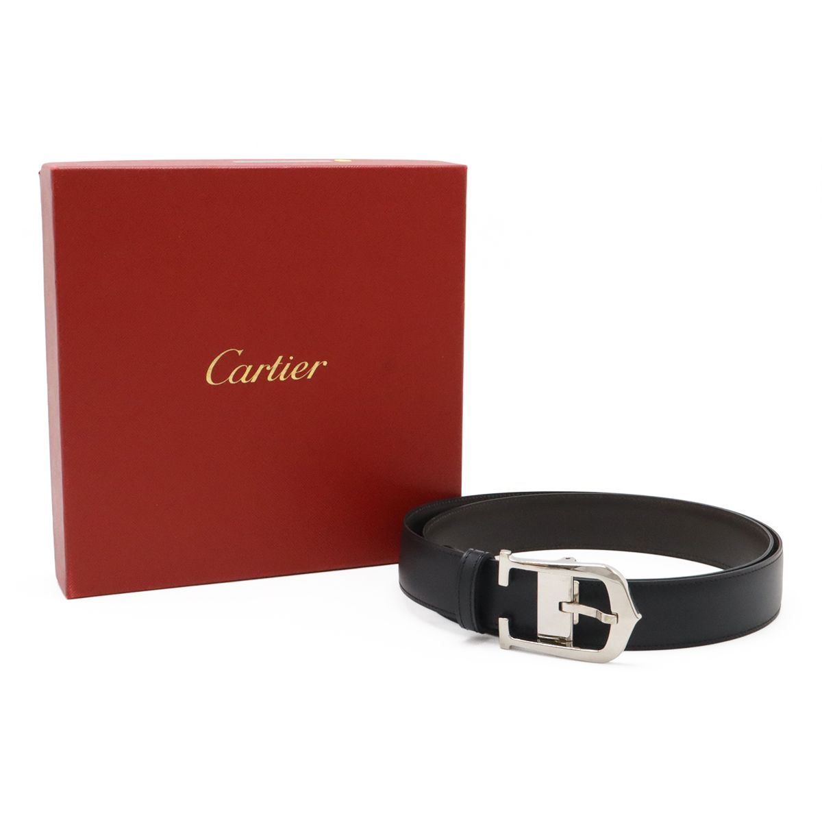 Cartier カルティエ C アロンジェ リバーシブル ベルト レザー
