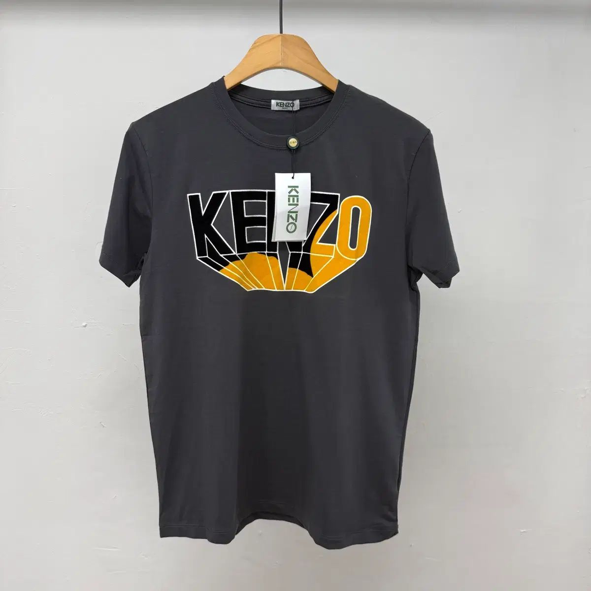 KENZO ビックロゴ プリント 半袖 Tシャツ L チャコールグレー JS57 11,796円