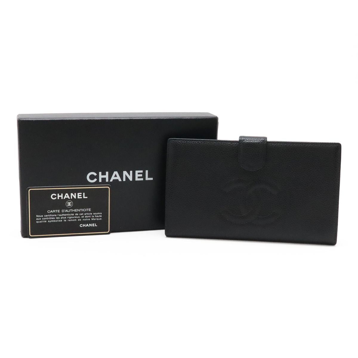 CHANEL シャネル ココマーク がま口 ガマ口 長財布 キャビアスキン