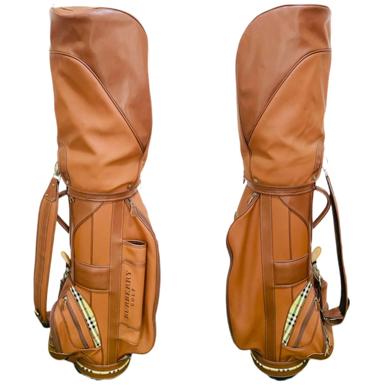 82 Burberry GOLF バーバリー ゴルフ キャディバッグ キャディーバッグ キャディバック キャディーバック 茶 ブラウン 送料無料 匿名配送