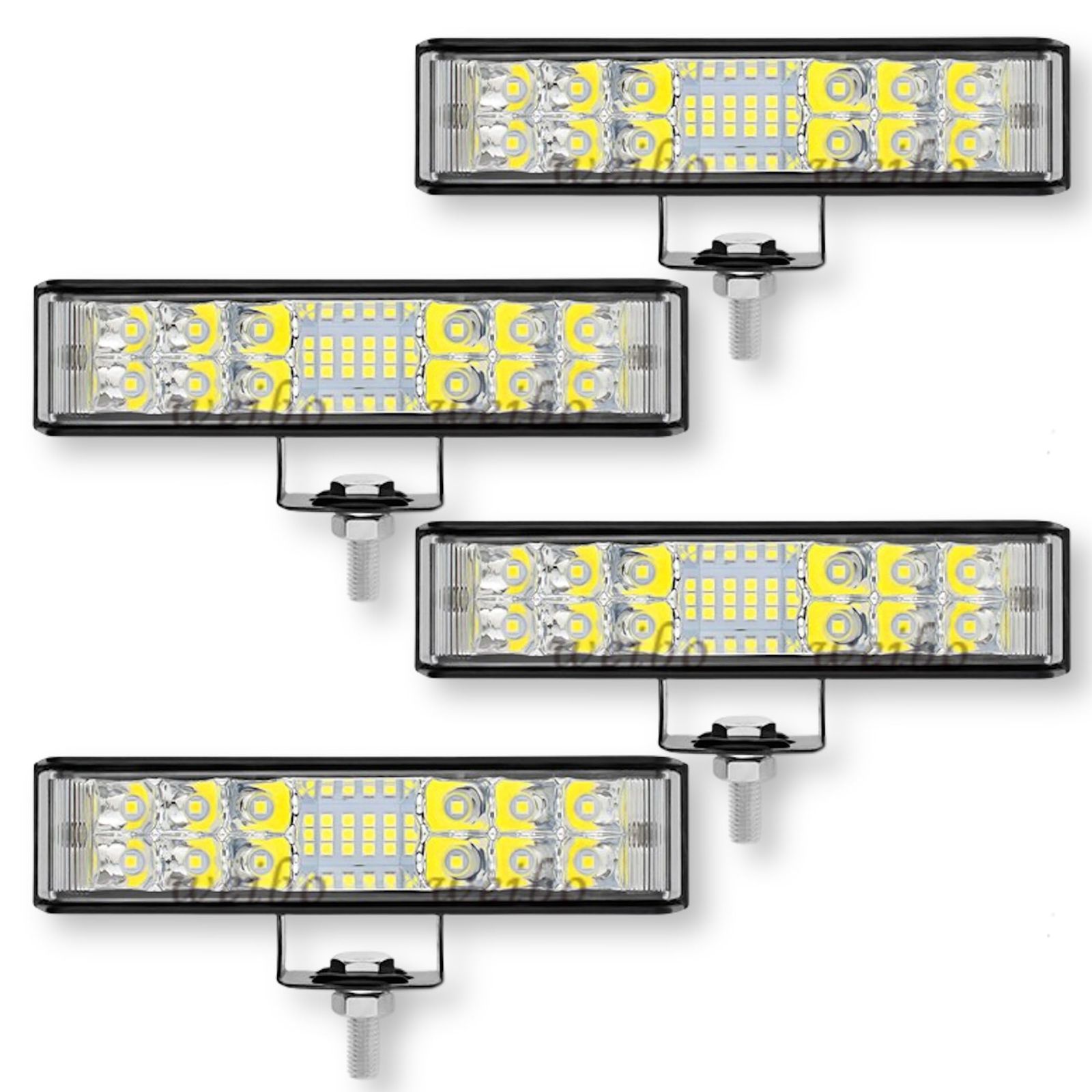 Lezalic LED作業灯 ledバーライト 車 ワークライト 12V 24V 兼用 広角 36W IP67 防水 防塵 (4個セット 0842) [4個セット 0842]