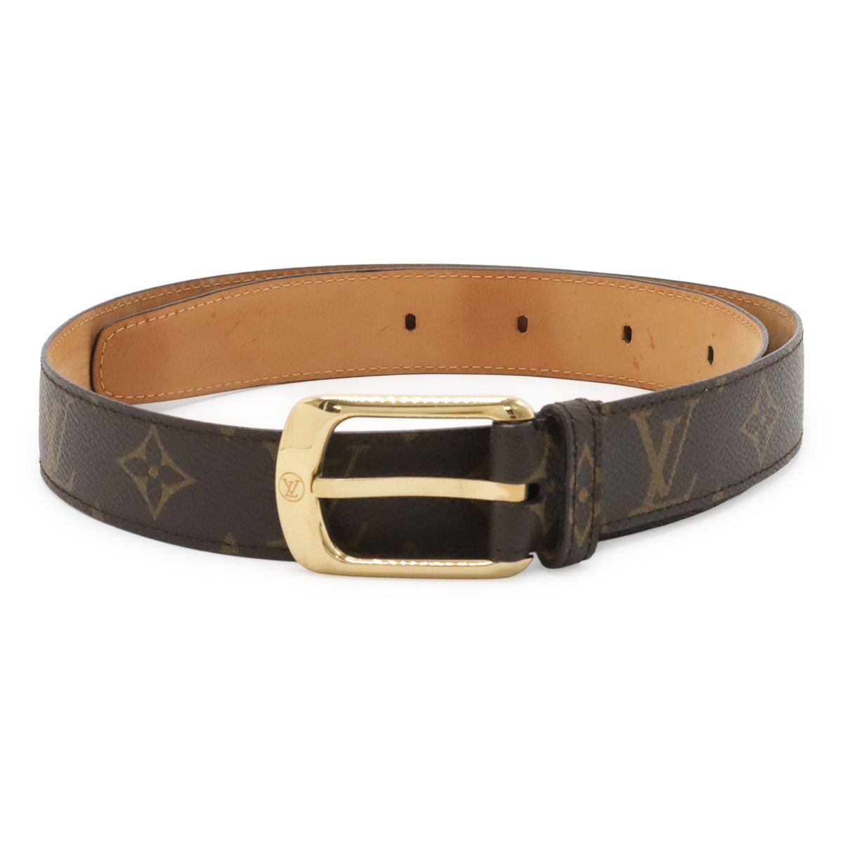 LOUIS VUITTON ルイ ヴィトン モノグラム サンチュール エリプス ベルト ゴールド金具 #80 M6919W