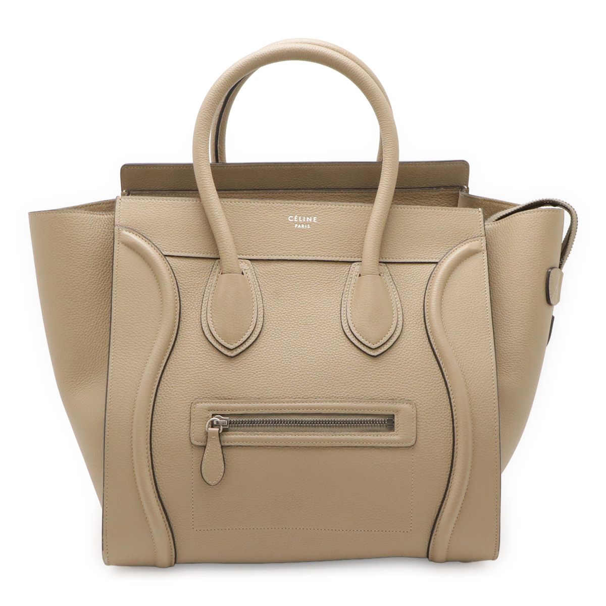 CELINE セリーヌ ラゲージ ミニショッパー トートバッグ ハンドバッグ レザー ベージュ シルバー金具 165213 87,890円