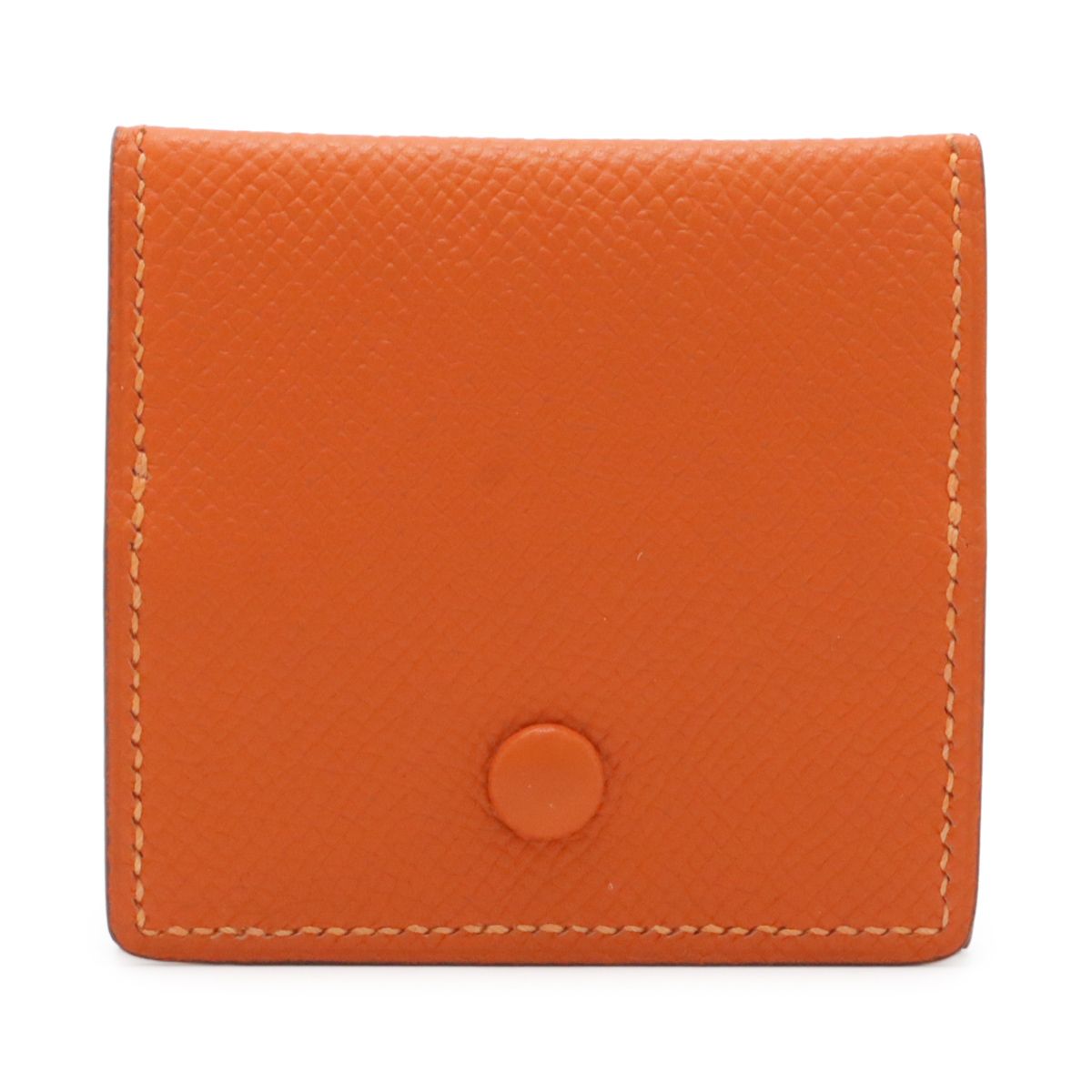 HERMES エルメス MC2 ポルトモネワット コインケース 小銭入れ コインパース スクエア 四角 ヴォーエプソン レザー オレンジ □O刻印