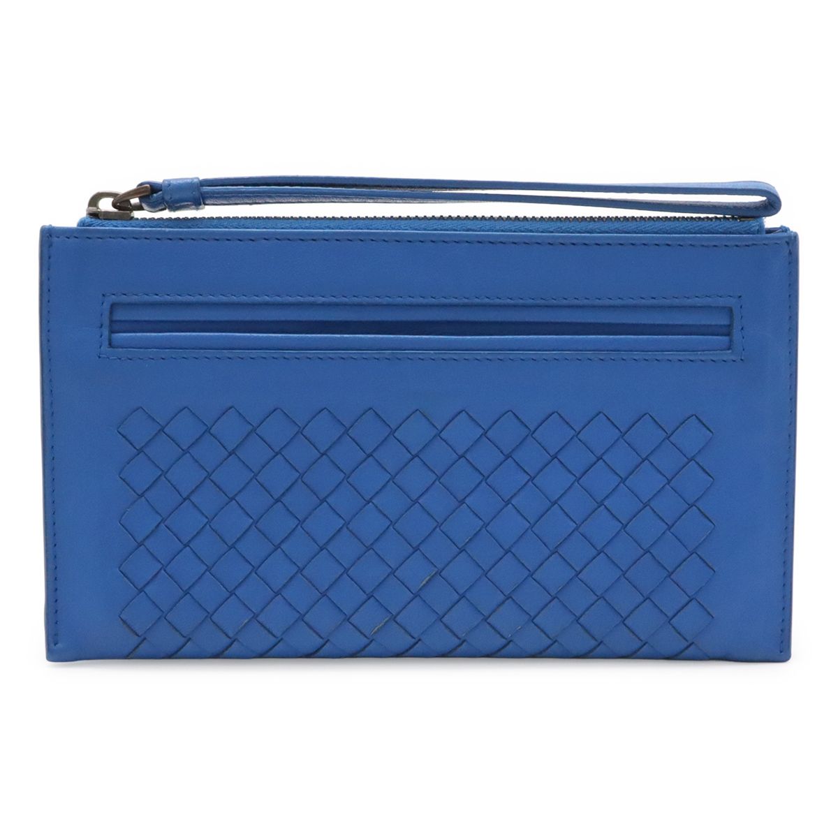 BOTTEGA VENETA ボッテガ ヴェネタ ボッテガベネタ イントレチャート クラッチバッグ セカンドバッグ レザー ブルー 青