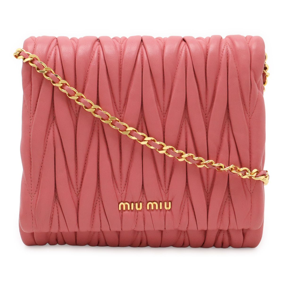 MIUMIU マテラッセ チェーンショルダー ショルダーバッグ ピンク Miu