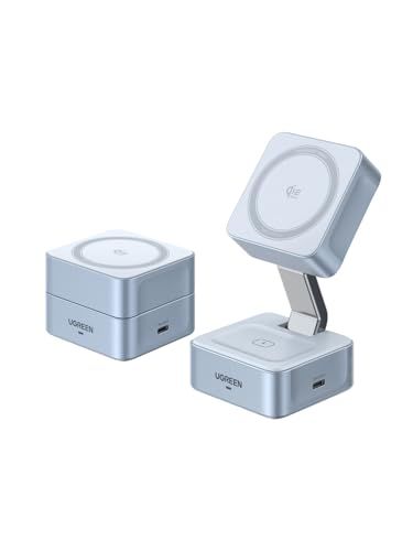UGREEN MagFlow 【世界初発売 技術革新】25W Qi2 ワイヤレス充電器 超高速・超高効率ワイヤレス充電 MagSafe対応 2-in-1 マグセーフ充電器 Thermal Guard温度制御 折畳み コンパクト iphone1 826d8a42