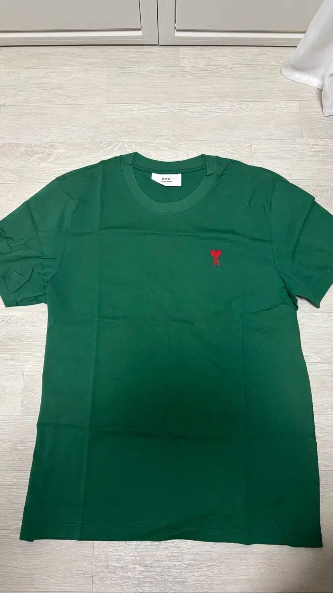 アミ スモール ハート 半袖 Tシャツ グリーン L サイズ