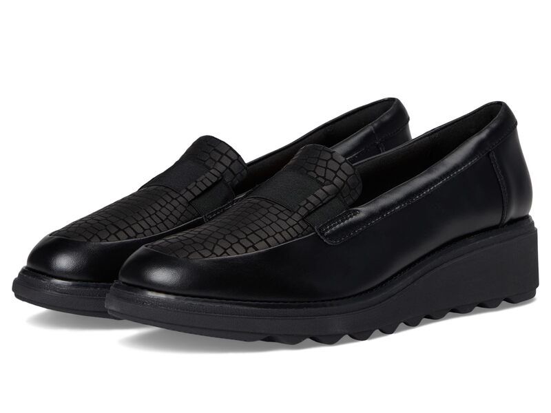 クラークス レディース シューズ スリッポン・ローファー Clarksharon Pace Black Leather ブラック