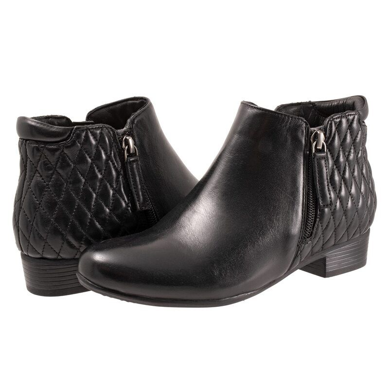 トロッターズ レディース シューズ ブーツ・レインブーツ Trotters Major Black Quilted ブラック