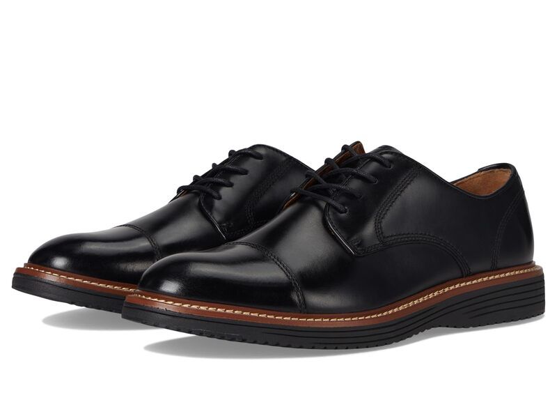 ジョンストンアンドマーフィー メンズ シューズ オックスフォード キャップ Johnston Murphy Upton Cap Toe Black Full Grai ブラック