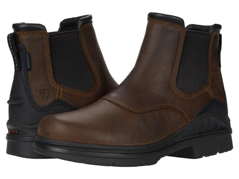 アリアト レディース シューズ ブーツ・レインブーツ Ariat Barnyard Twin Gore II Waterproof Antique Brown ブラウン