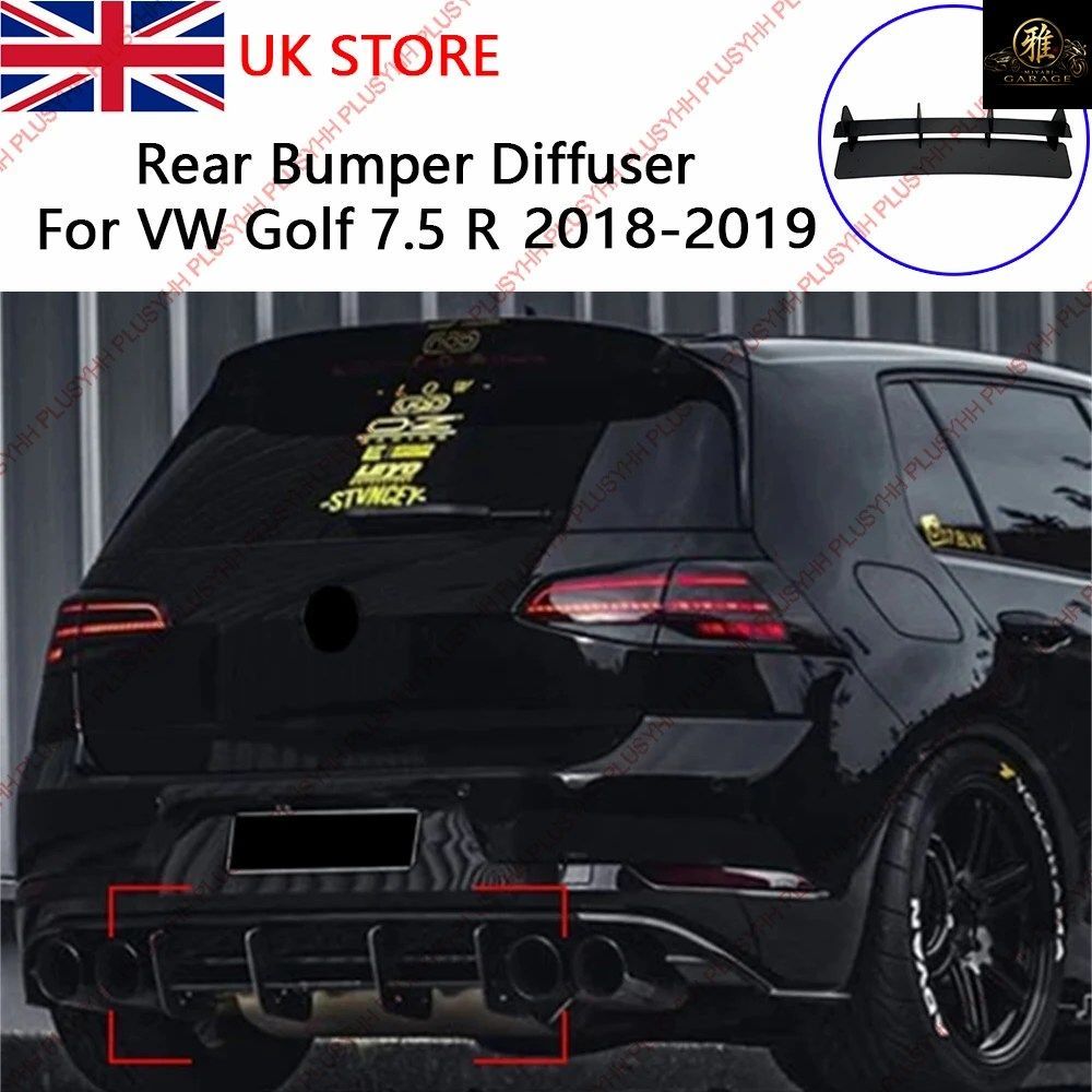 MK7.5 R リアバンパーディフューザーリップスポイラー VVW ゴルフ 7.5 R 2018-2019 外装パーツ ゴルフ7.5 R デコレーション ホット