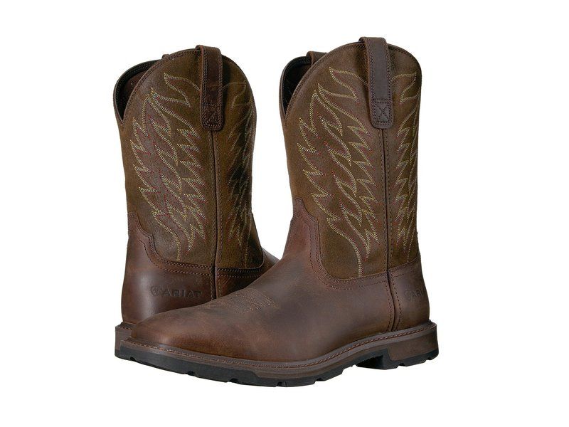 アリアト メンズ シューズ ブーツ・レインブーツ Ariat Groundbreaker Wide Square Toe Brown ブラウン
