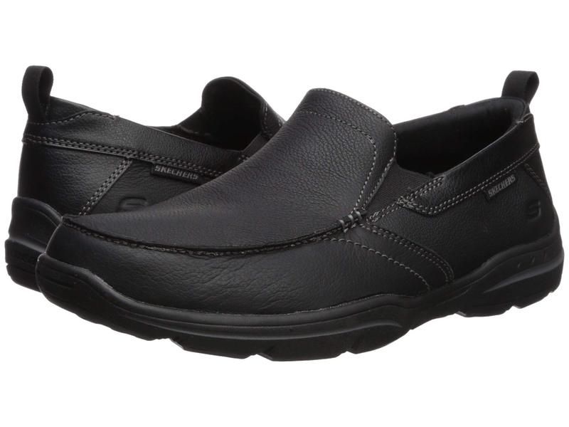 スケッチャーズ メンズ シューズ スリッポン・ローファー リラックスフィット SKECHERS Relaxed Fit Harper Forde Black Leather ブラック