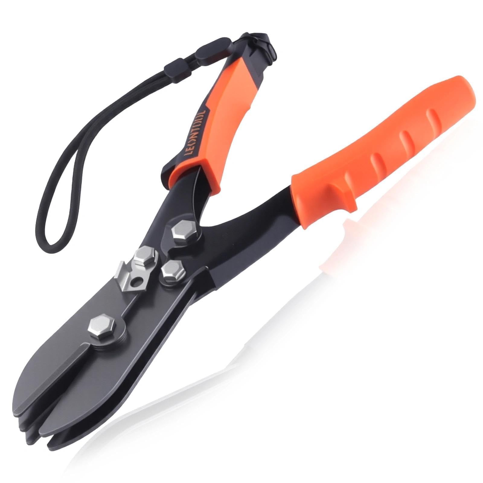 新品 LEONTOOL 5枚刃クリンパー 5枚刃板金クリンパーツール 5枚刃ストレートクリンパー 密閉用 溝圧着ツール 板金圧着工具 高炭素鋼製 滑り止めグリップ 落下防止ストラップ 安全ロック付き 深さ4mm 24-28ゲージ ストーブパイプクリンパーツール