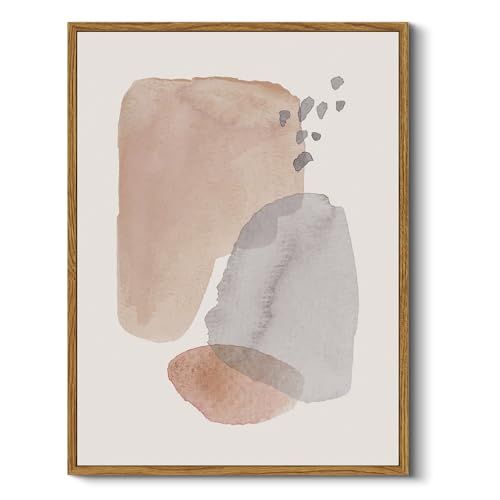 RINTO 抽象画 モダン 北欧 色面 アートパネル ポスター おしゃれ 額縁付き絵画 フレーム付き スタンド付き 4方向掛け可能 淡い色 幾何学 水彩 インテリア ウォールアート 絵 壁掛け 部屋飾り 玄関 額付きの完成品 30x40cm送 869effbf