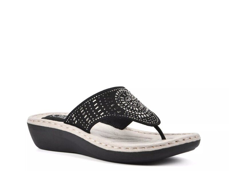 クリフバイホワイトマウンテン レディース シューズ サンダル Cliffs by White Mountain Cienna Wedge Sandal Black ブラック