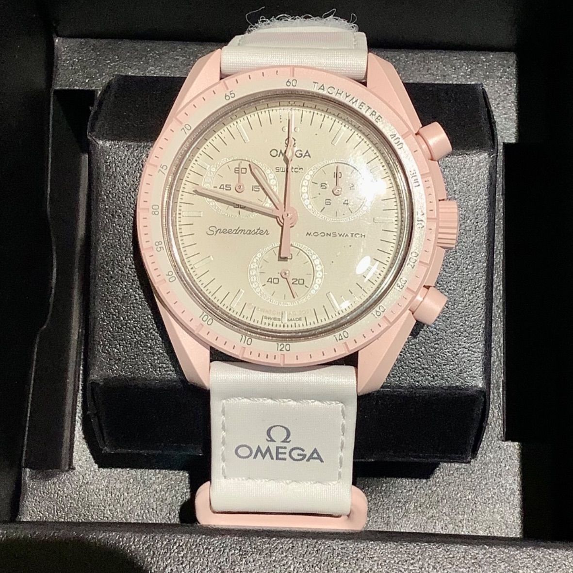 オメガ スウォッチ OMEGA Swatch スピードマスター ミッション トゥ ヴィーナス 腕時計 ピンク ホワイト SO33P100 G514/T28