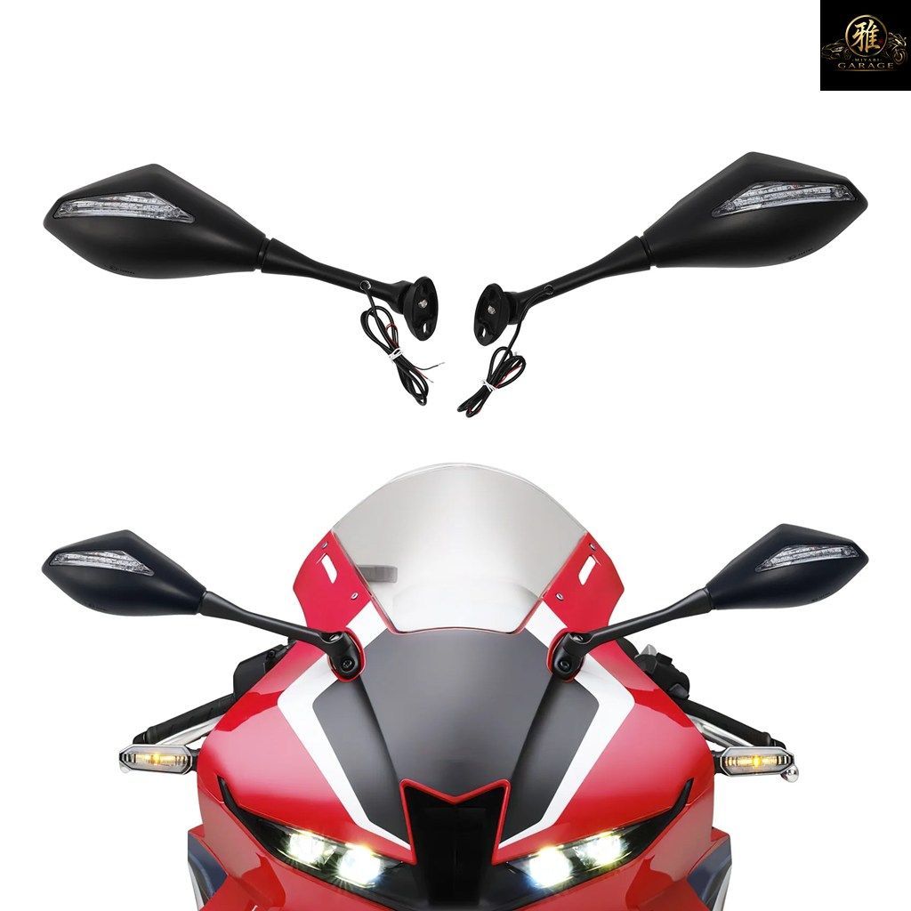 LEDターンシグナル付きリアビューミラー ホンダ CBR600RR 03-25 CBR1000RR 04-07 CBR300R 15-22 CBR500RR 13-18 CBR250R 11-16