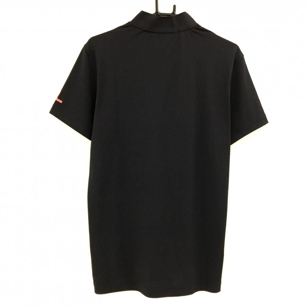 超美品】ジェイリンドバーグ 半袖ハイネックシャツ 黒×レッド ロゴ