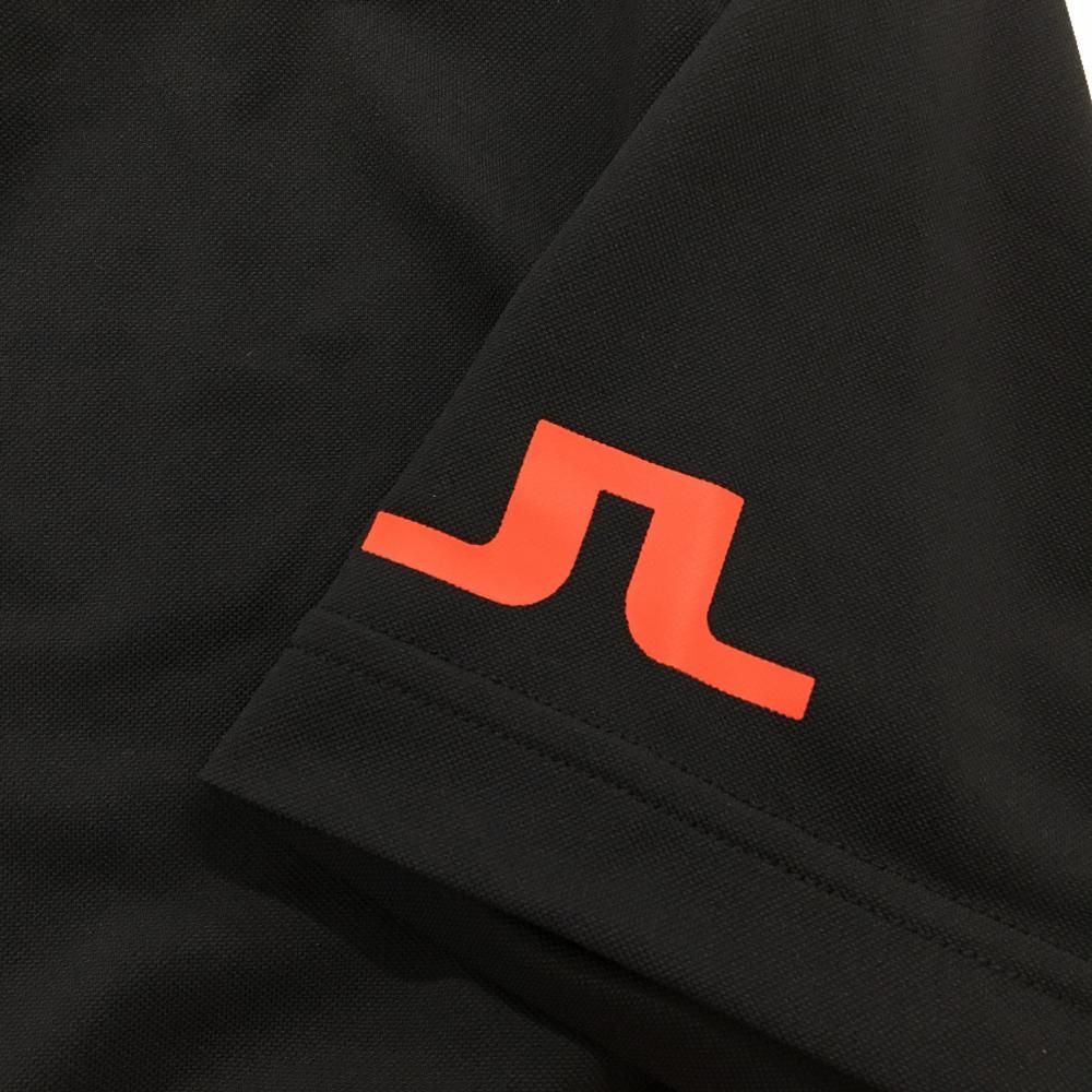 超美品】ジェイリンドバーグ 半袖ハイネックシャツ 黒×レッド ロゴ
