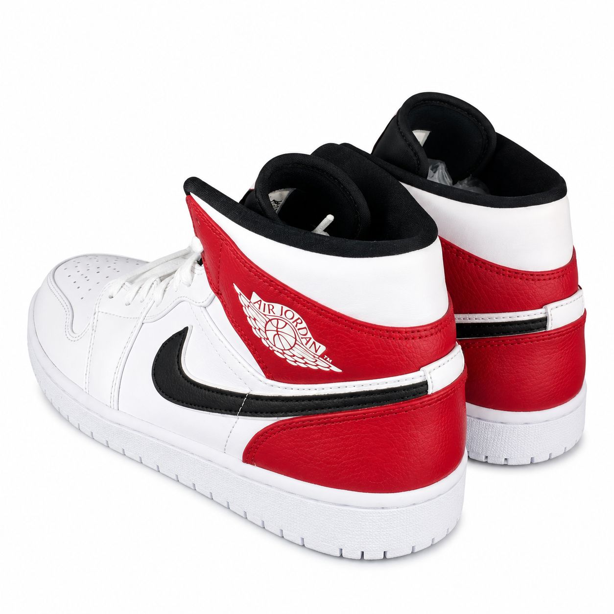 人気 NIKE AIR JORDAN 1 MID WHITE BLACK GYM RED ナイキ エア 