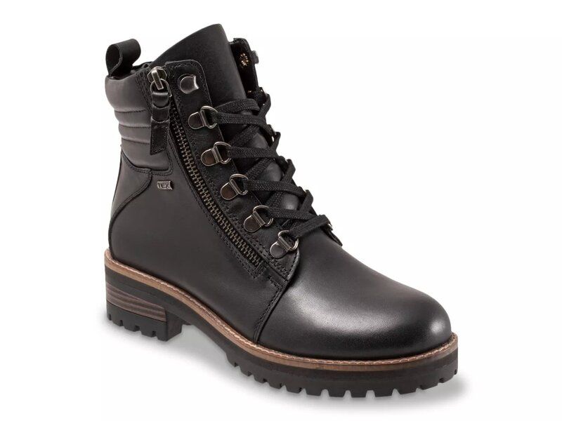 ソフトウォーク レディース シューズ ブーツ・レインブーツ Softwalk Everett Waterproof Combat Boot Black ブラック