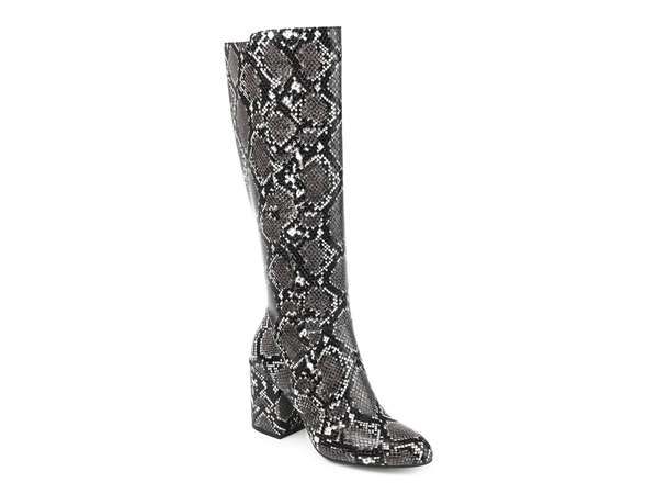 ジュルネ コレクション レディース シューズ ブーツ・レインブーツ Journee Collection Tavia Boot BlackWhite Snake Print ホワイト