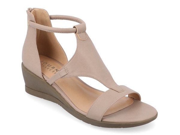 ジュルネ コレクション レディース シューズ サンダル Journee Collection Trayle Wedge Sandal Taupe トープ