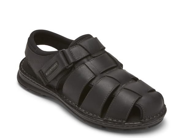 ロックポート メンズ シューズ サンダル Rockport Darwyn Fisherman Sandal Black ブラック